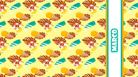 Telo Mare Bambini Tropicale Surf e Coni Gelato Giallo