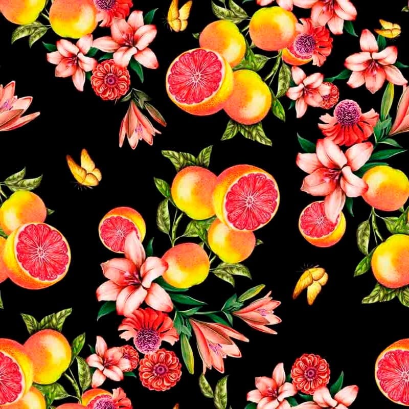 Stampa del Pattern design conversational moderno frutta arance