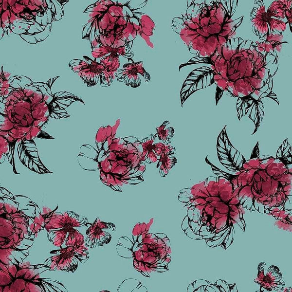 Pattern design flowers fiori astratto 21