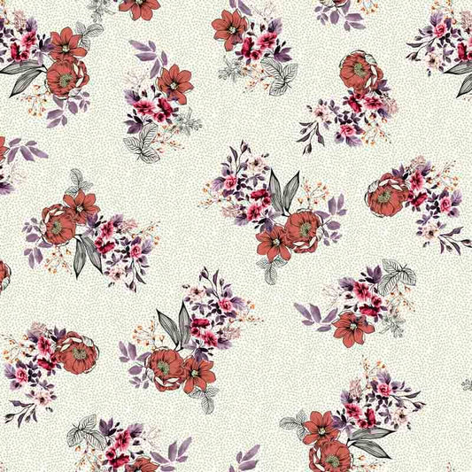 Pattern design Provencal fiori su pois - Patterntag