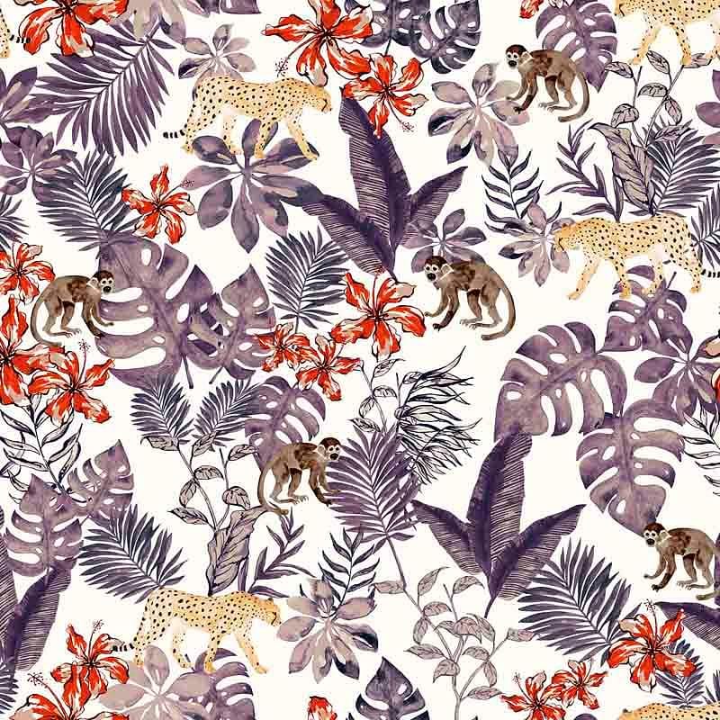 Pattern design tropical animali scimmia leopardo - Patterntag