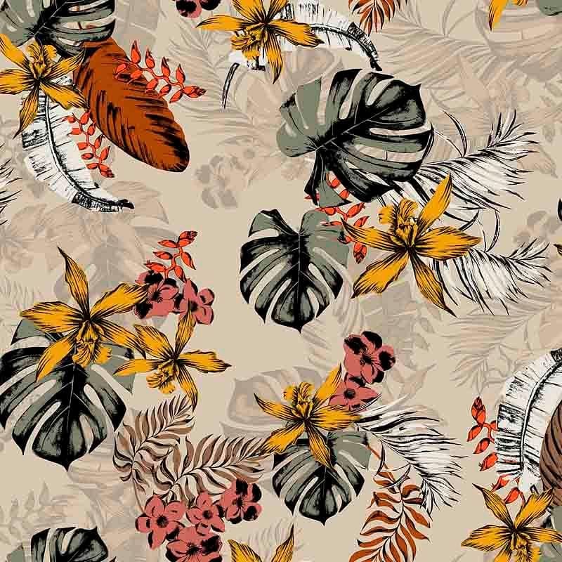 Pattern design tropical fiori elegante - Patterntag