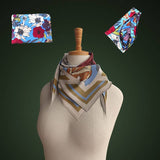 Foulard floreale azzurro