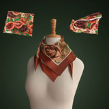 Foulard floreale classico marrone