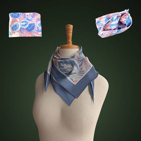 Foulard Sostenibile floreale blu