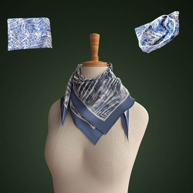 Foulard Sostenibile moderno floreale blu