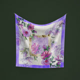 Foulard floreale acquerello viola