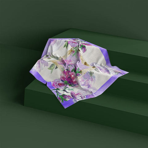 Foulard Sostenibile floreale acquerello viola