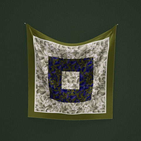 Foulard Sostenibile classico floreale verde