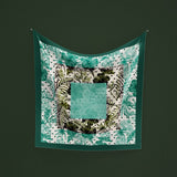 Foulard classico floreale verde