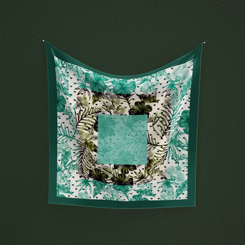 Foulard Sostenibile classico floreale verde