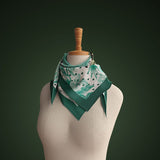 Foulard classico floreale verde