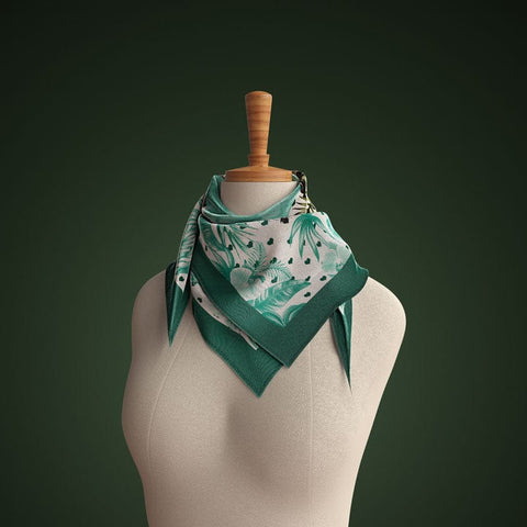 Foulard Sostenibile classico floreale verde