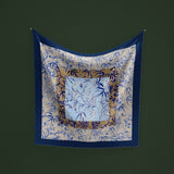 Foulard moderno floreale blu