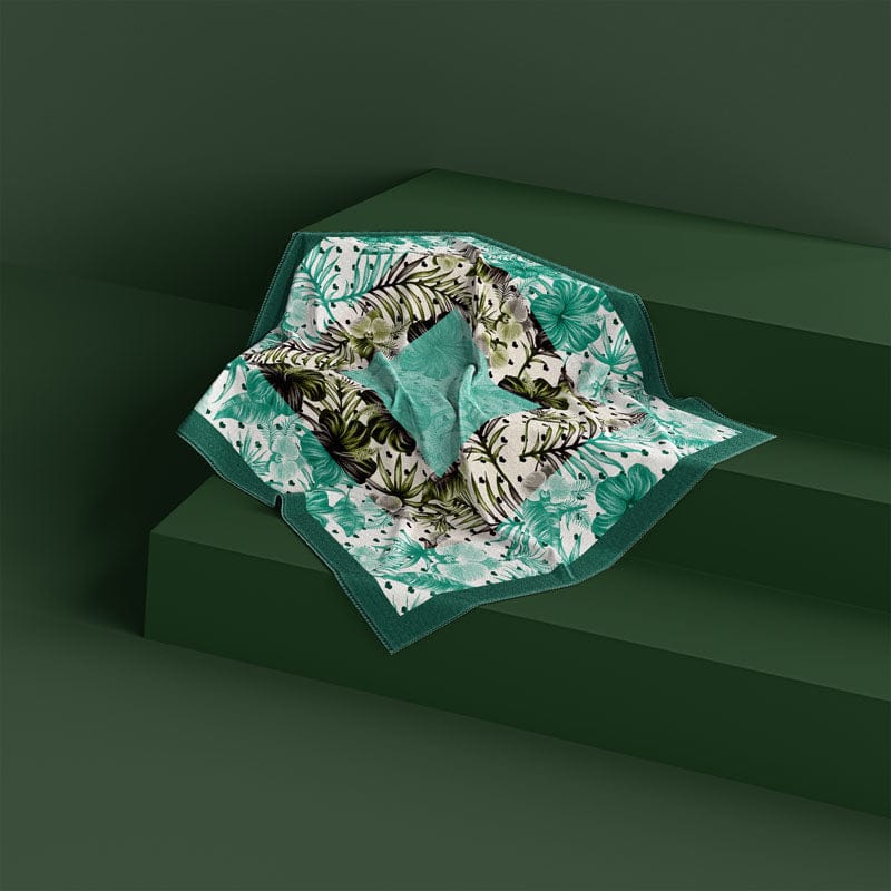 Foulard classico floreale verde