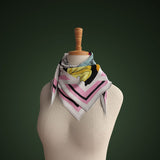 Foulard con fiori grandi rosa