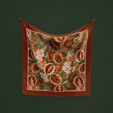 Foulard floreale classico marrone