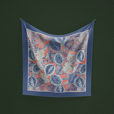 Foulard Sostenibile floreale blu