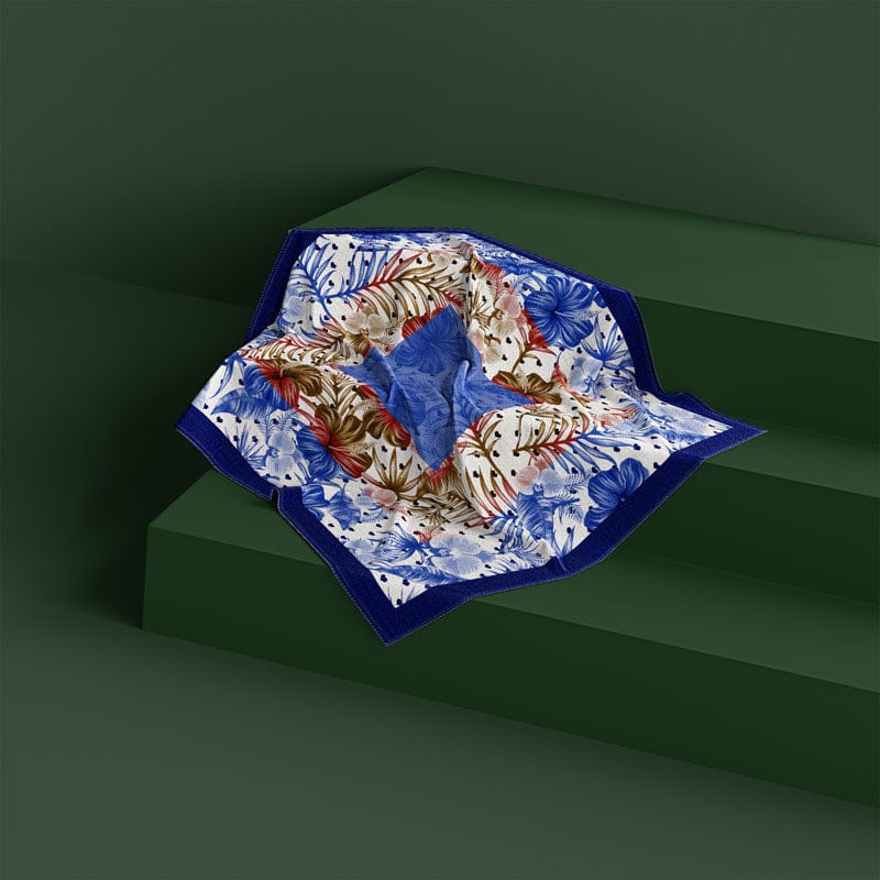 Foulard Sostenibile floreale blu