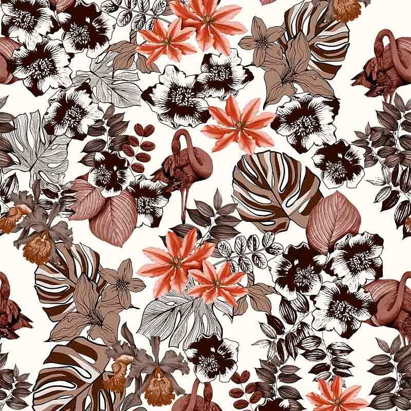 Pattern design tropical foglie fiori elegante - Patterntag